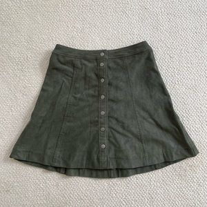 Abercrombie and Fitch Green Suede Skirt